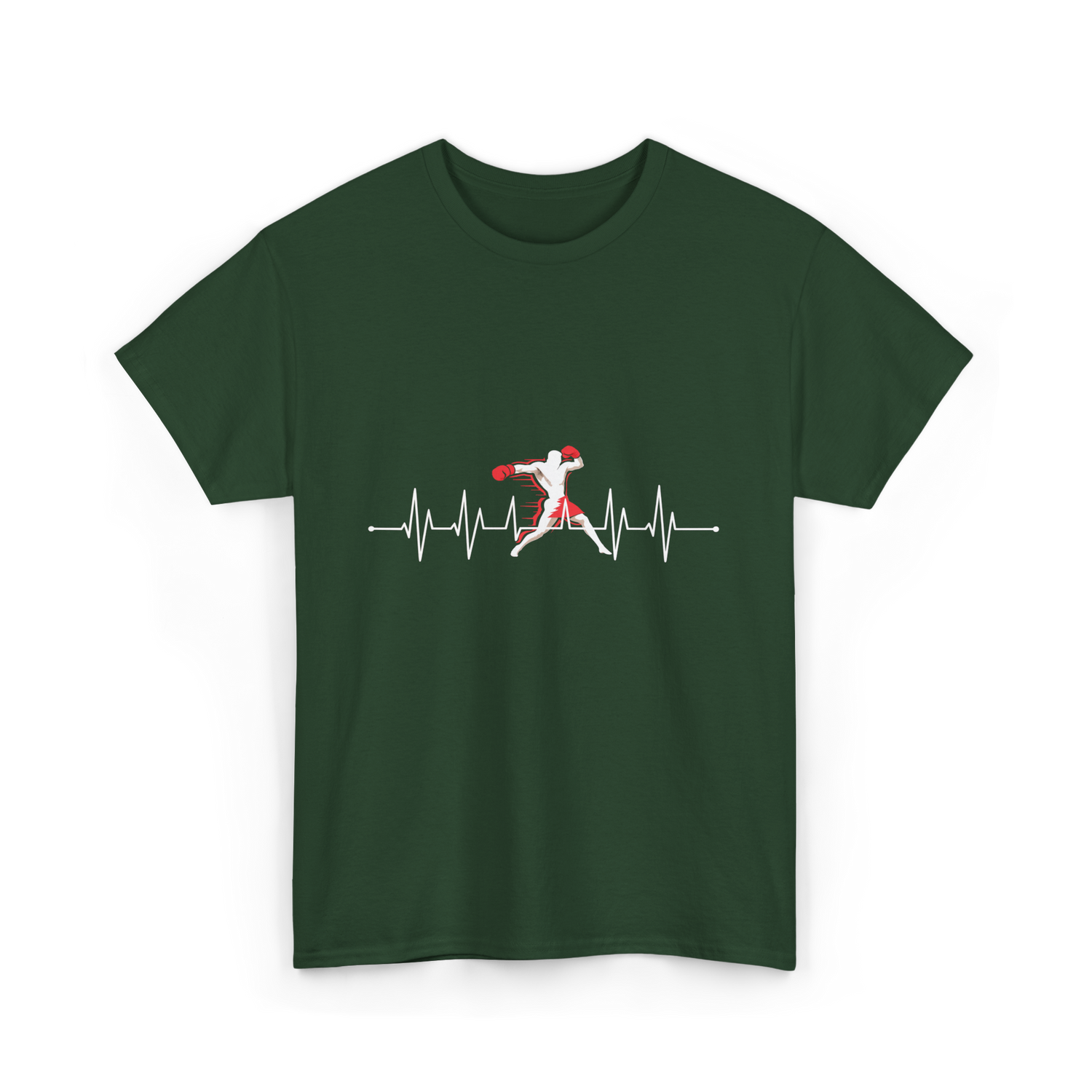Boxing Heartbeat Sports Boxing T-Shirt - Forest Green