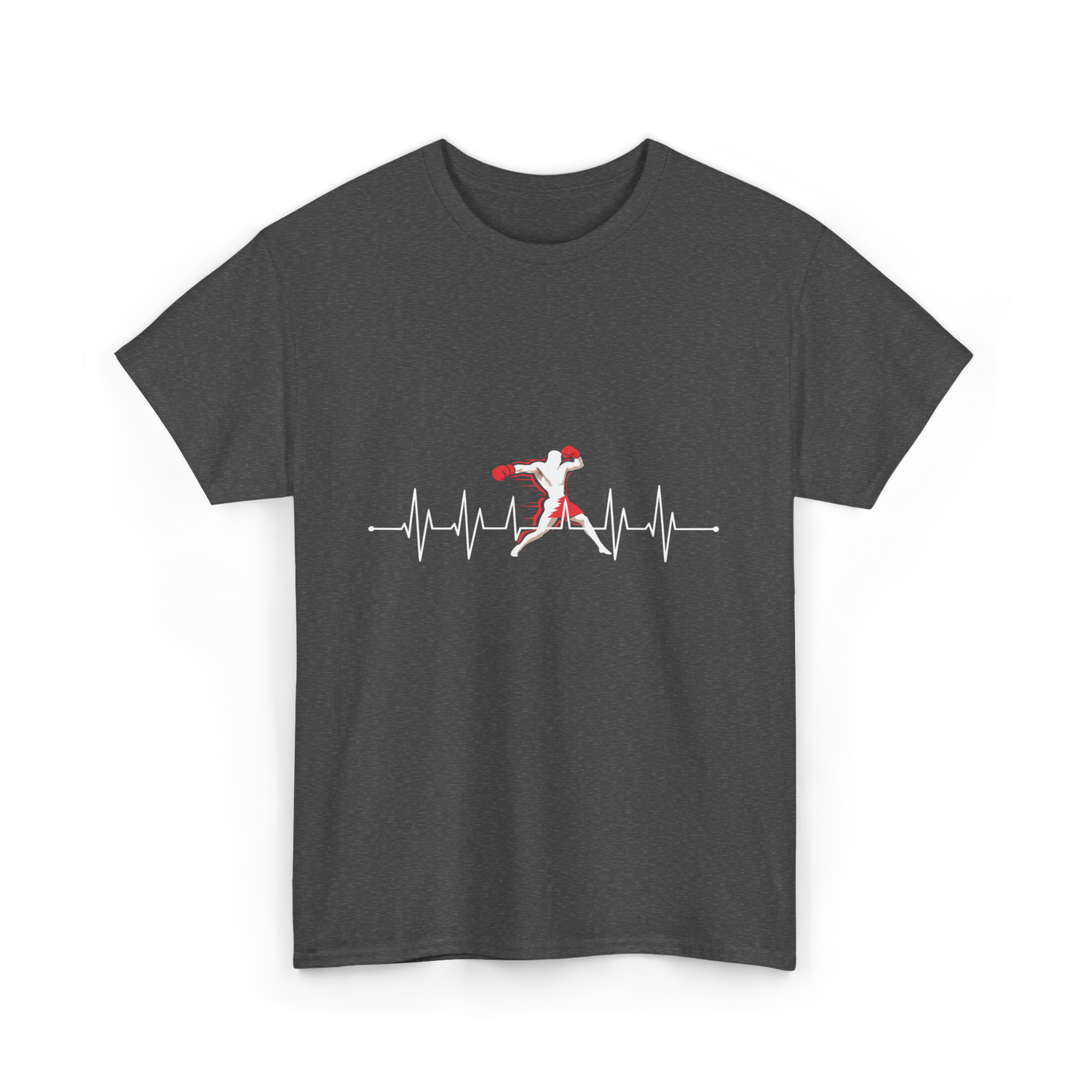 Boxing Heartbeat Sports Boxing T-Shirt - Dark Heather