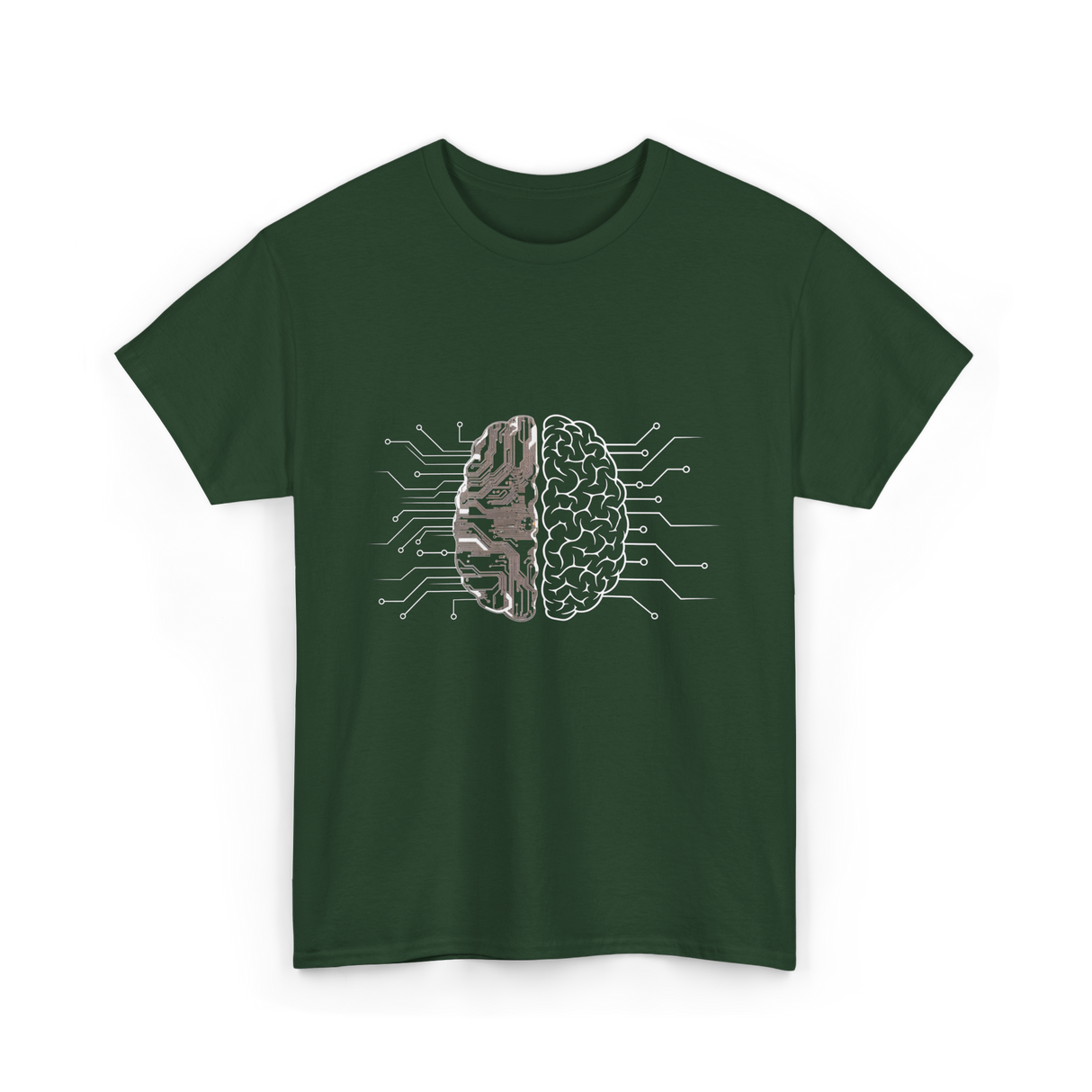 Brain Circuitry Programmer Technology T-Shirt - Forest Green