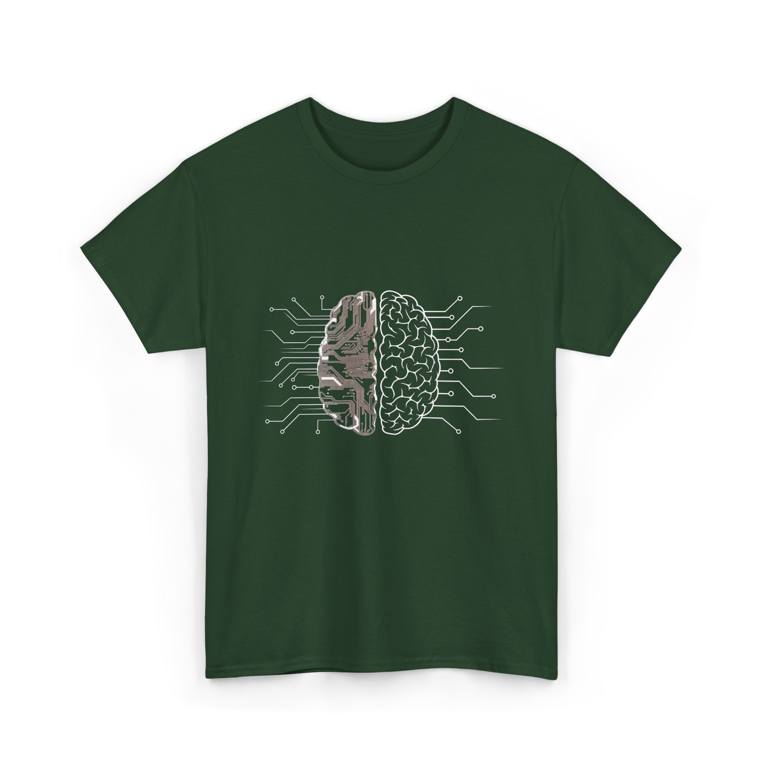 Brain Circuitry Programmer Technology T-Shirt - Forest Green