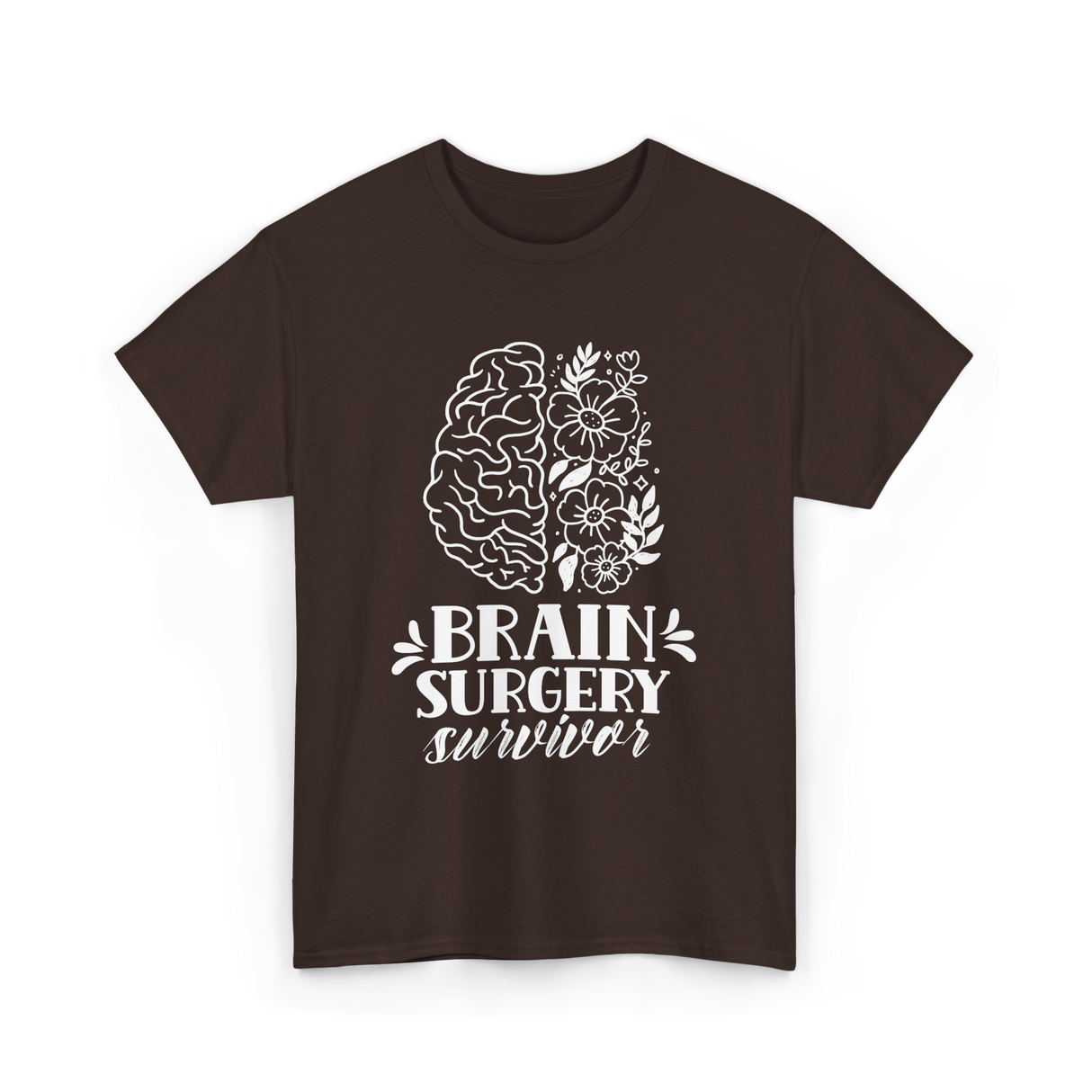 Brain Surgery Survivor Brain Health T-Shirt - Dark Chocolate