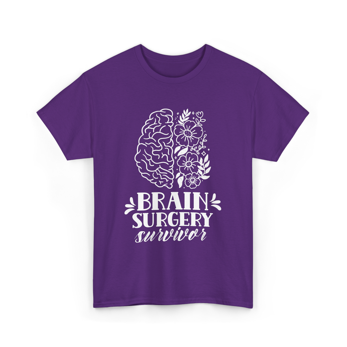 Brain Surgery Survivor Brain Health T-Shirt - Purple