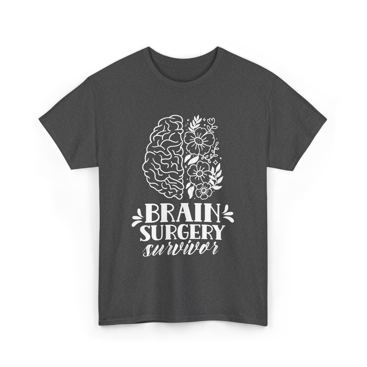 Brain Surgery Survivor Brain Health T-Shirt - Dark Heather