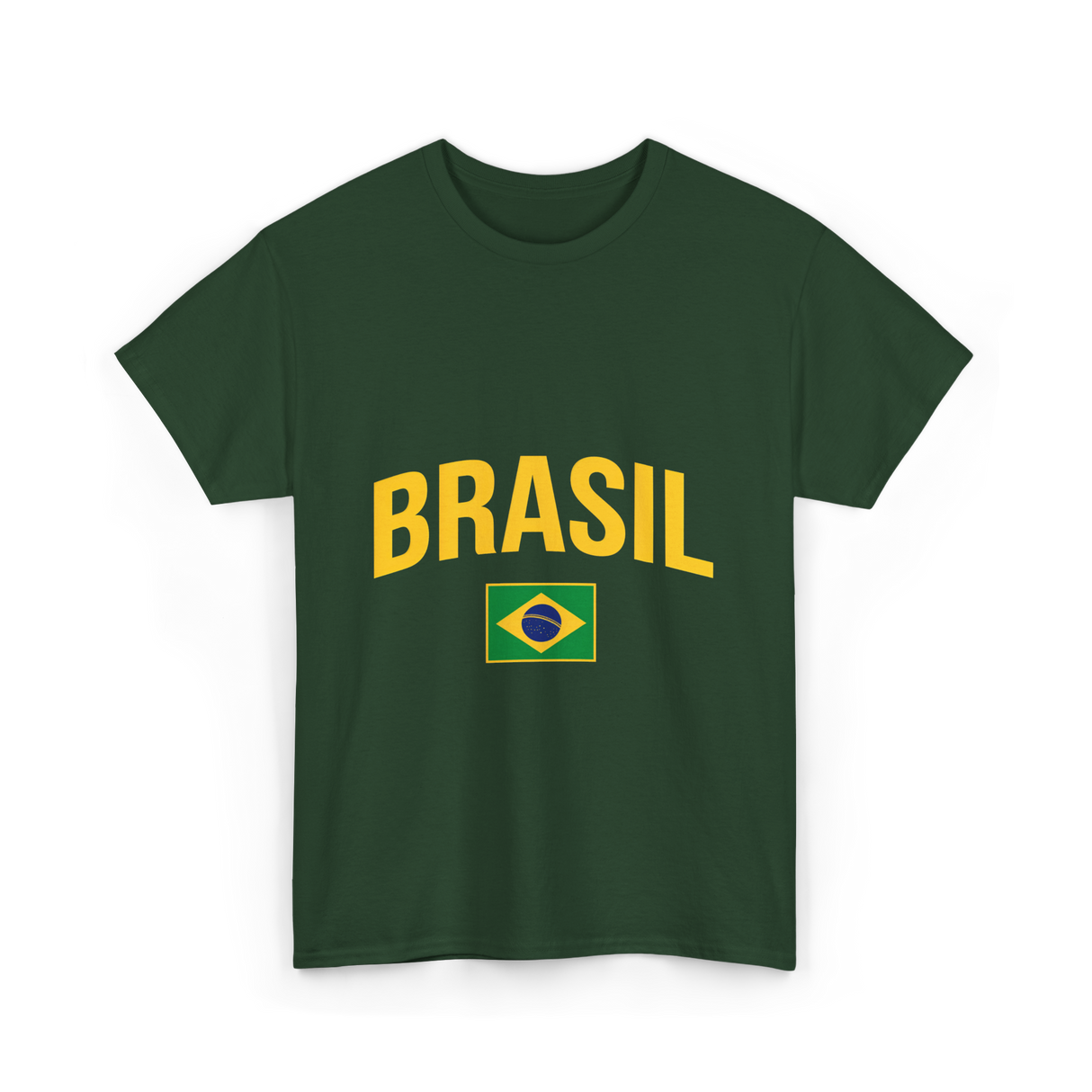 Brasil Flag Brazil T-Shirt - Forest Green