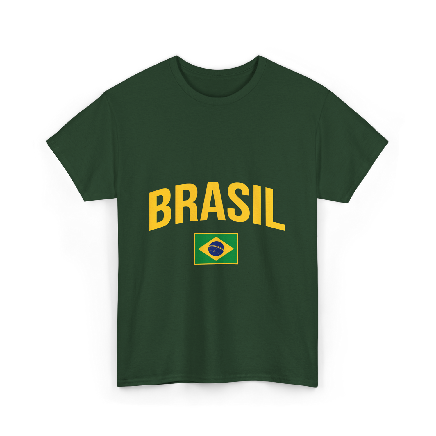 Brasil Flag Brazil T-Shirt - Forest Green