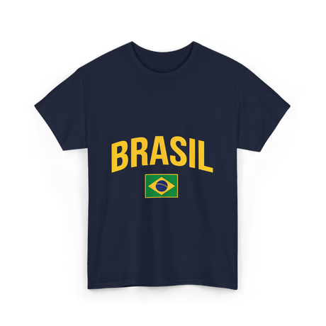 Brasil Flag Brazil T-Shirt - Navy