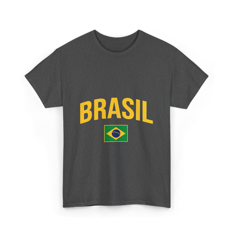 Brasil Flag Brazil T-Shirt - Dark Heather