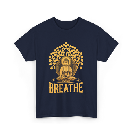 Breathe Buddha Meditation Yoga T-Shirt - Navy