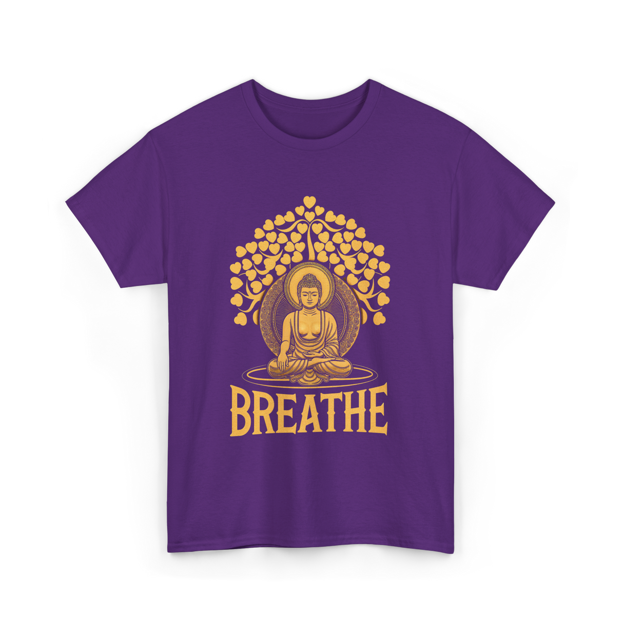 Breathe Buddha Meditation Yoga T-Shirt - Purple