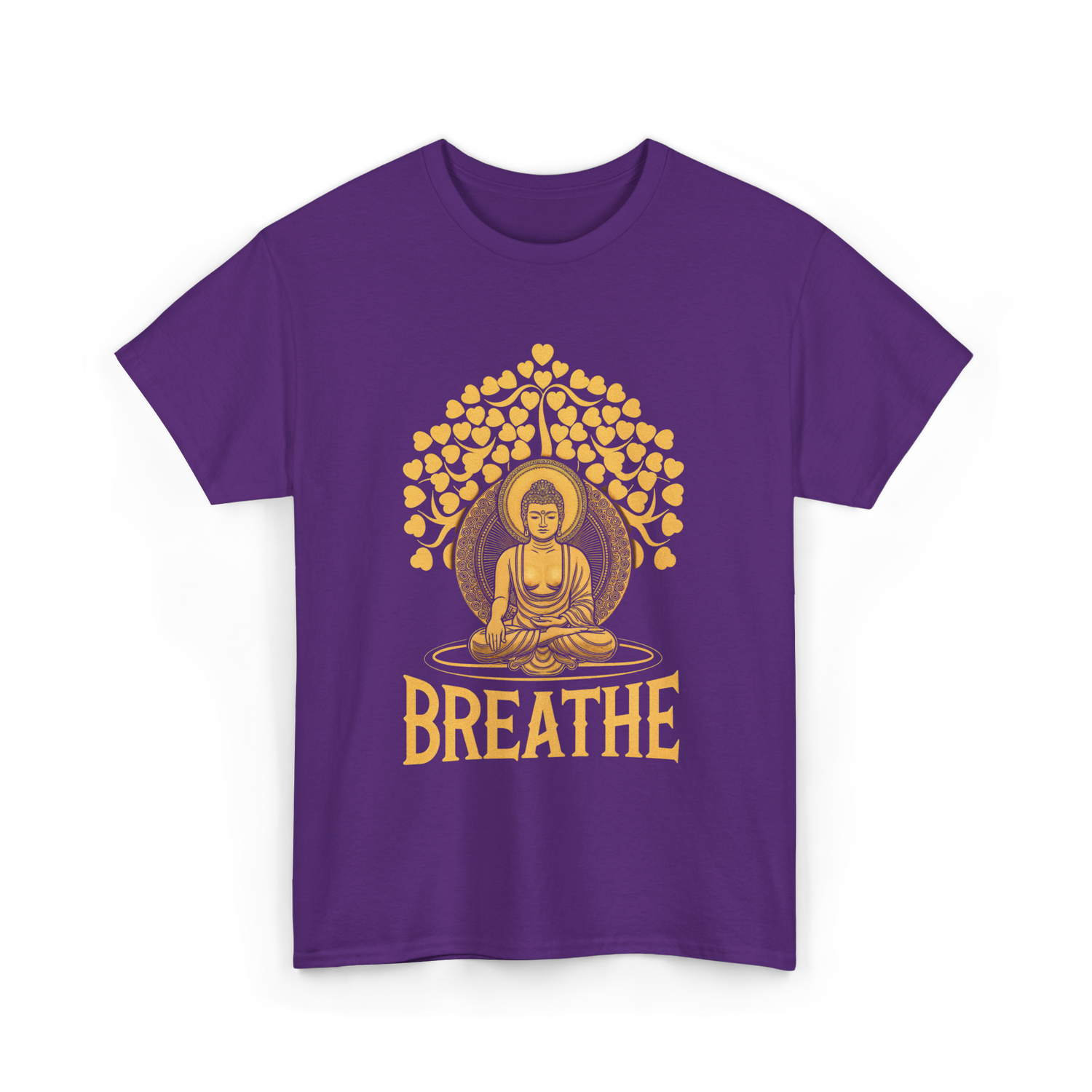 Breathe Buddha Meditation Yoga T-Shirt - Purple