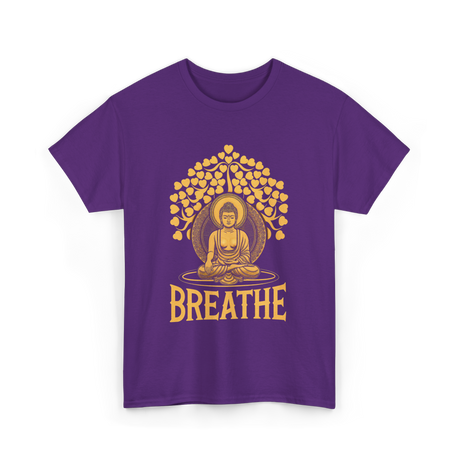 Breathe Buddha Meditation Yoga T-Shirt - Purple