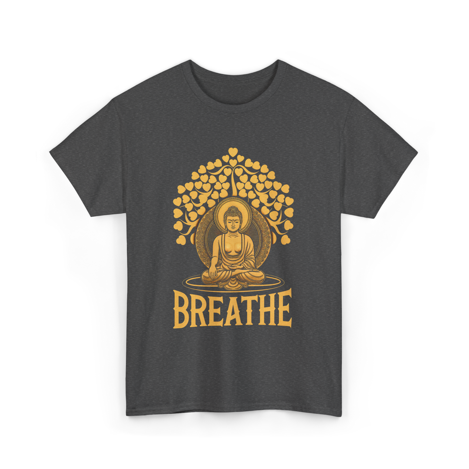 Breathe Buddha Meditation Yoga T-Shirt - Dark Heather
