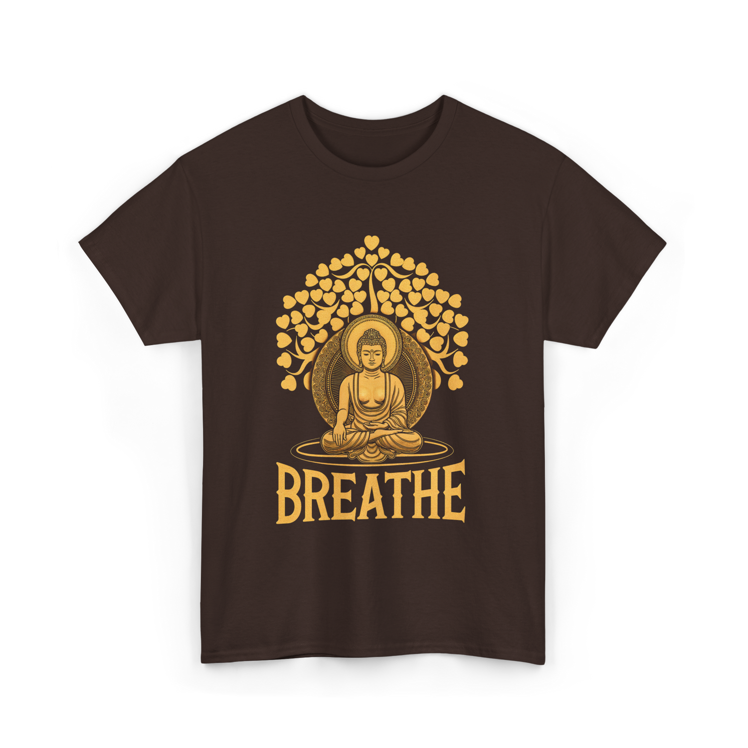 Breathe Buddha Meditation Yoga T-Shirt - Dark Chocolate