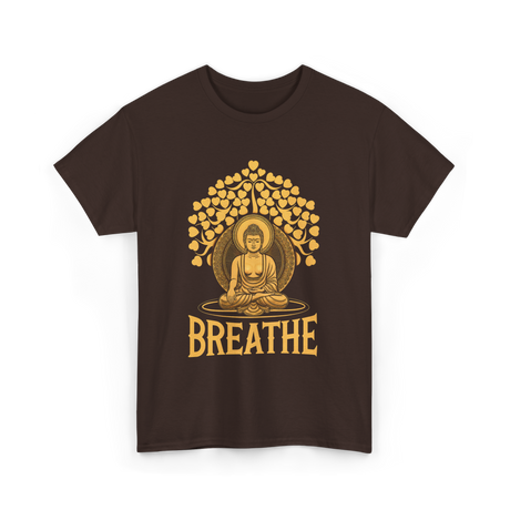 Breathe Buddha Meditation Yoga T-Shirt - Dark Chocolate