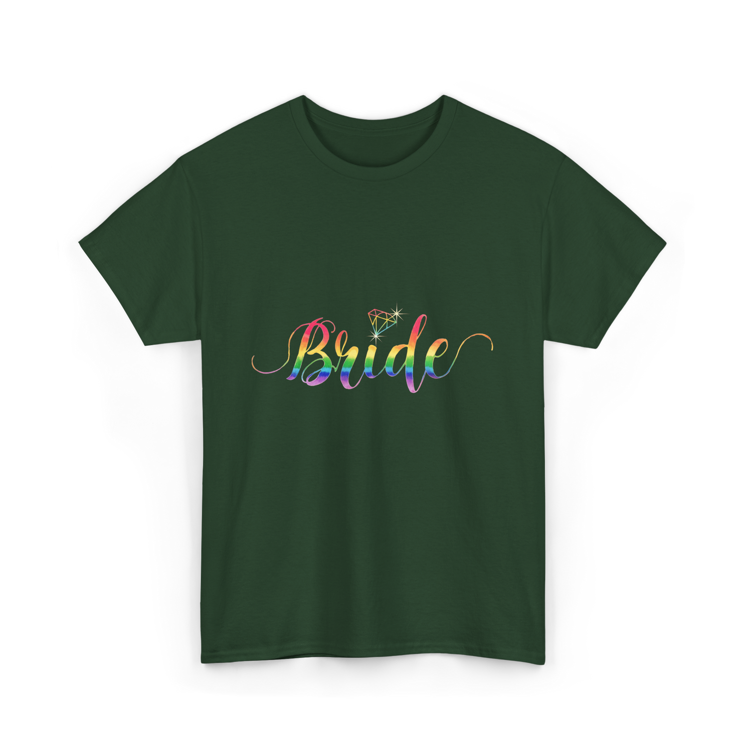Bride Rainbow Pride T-Shirt - Forest Green