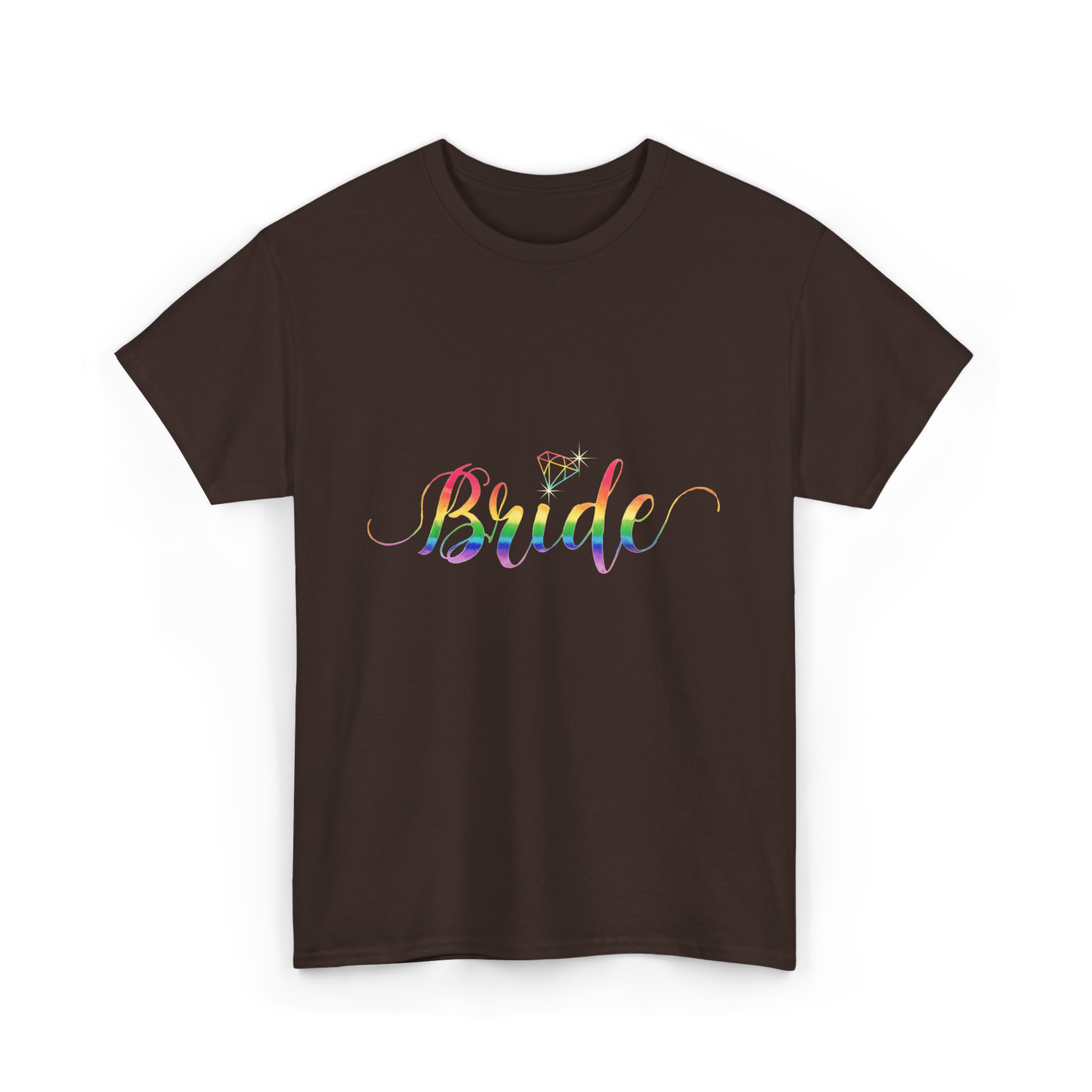 Bride Rainbow Pride T-Shirt - Dark Chocolate