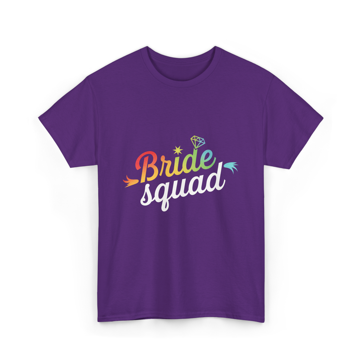 Bride Squad Bachelorette Party Rainbow T-Shirt - Purple