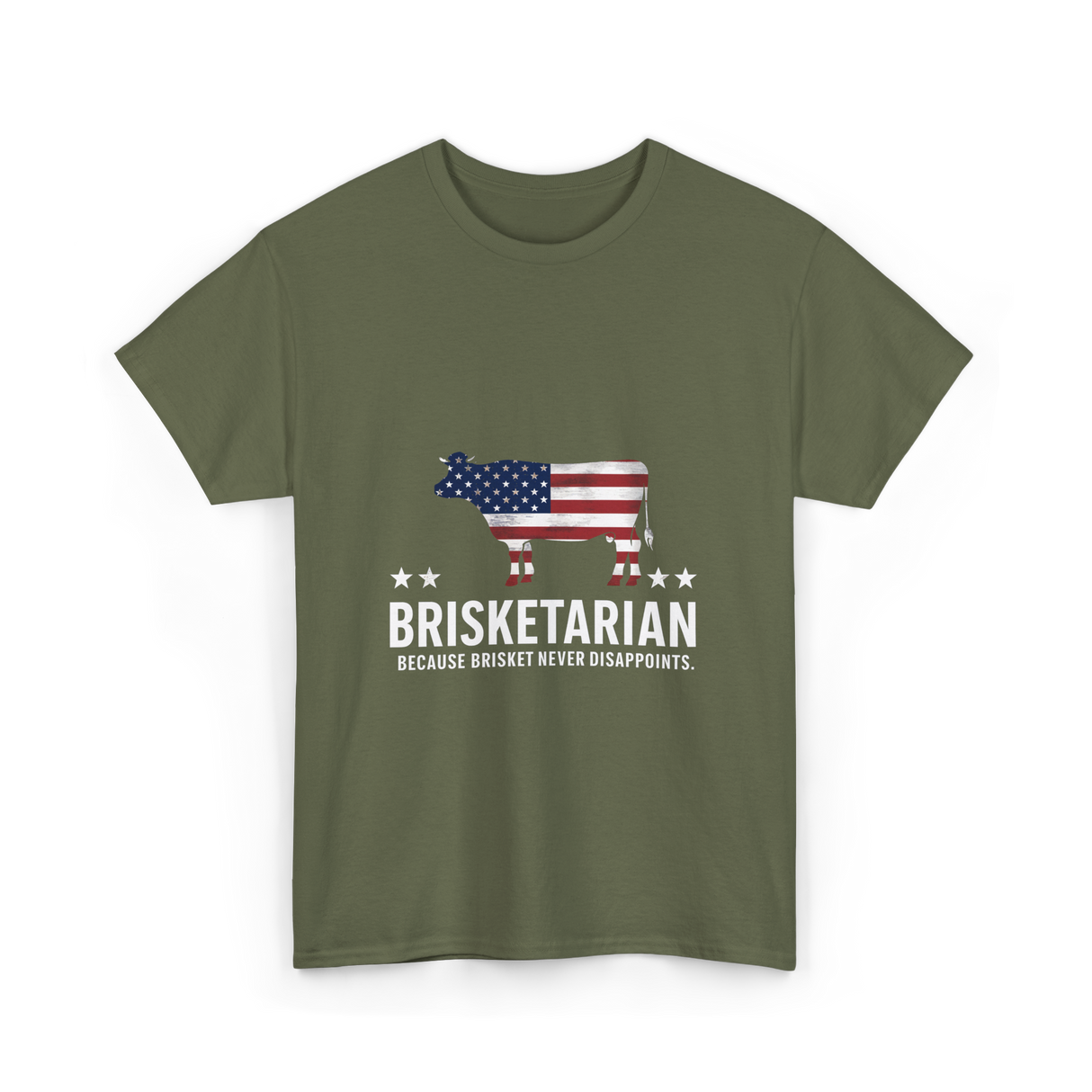 Brisketarian Barbecue Brisket BBQ T-Shirt - Military Green