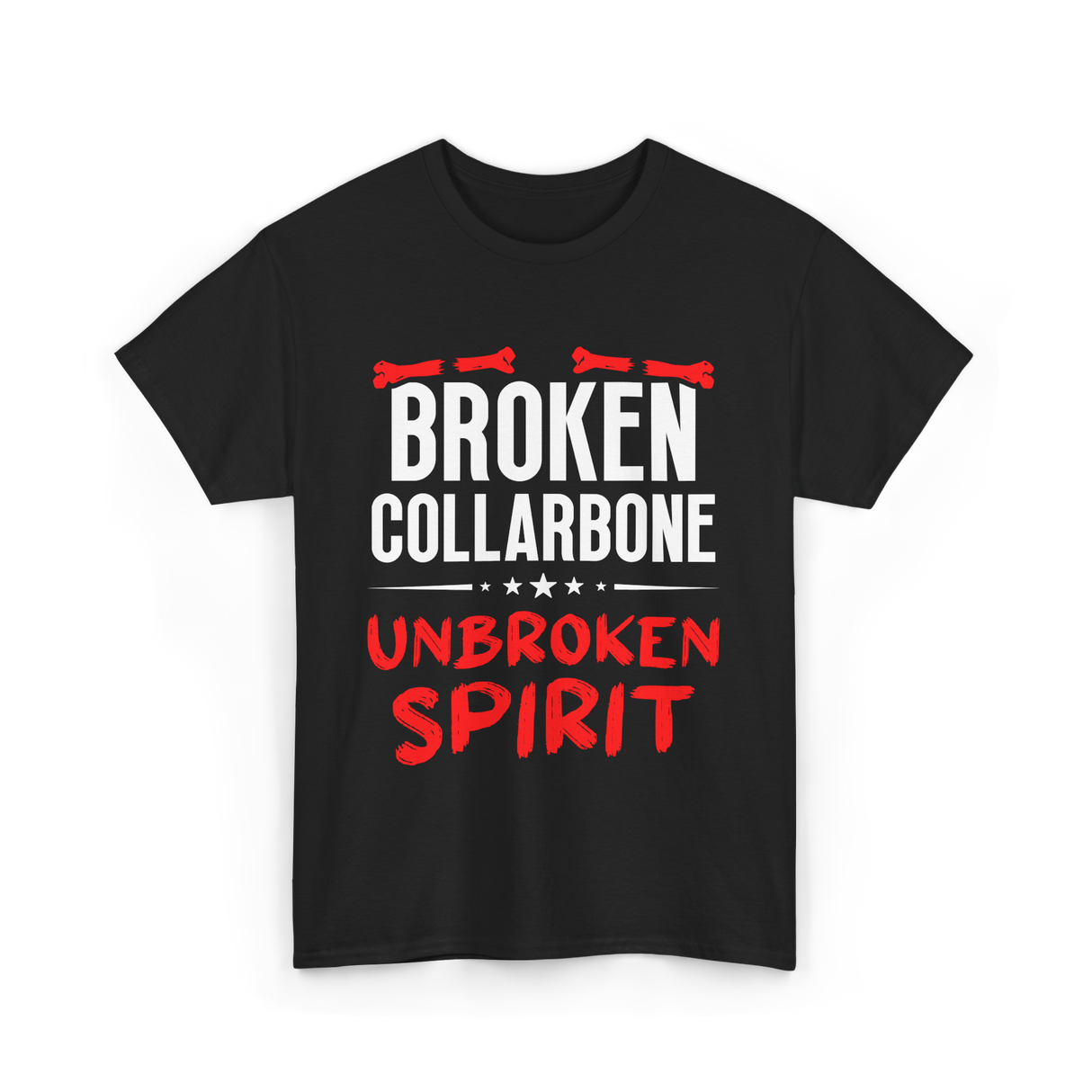 Broken Collarbone Unbroken Spirit Support T-Shirt - Black