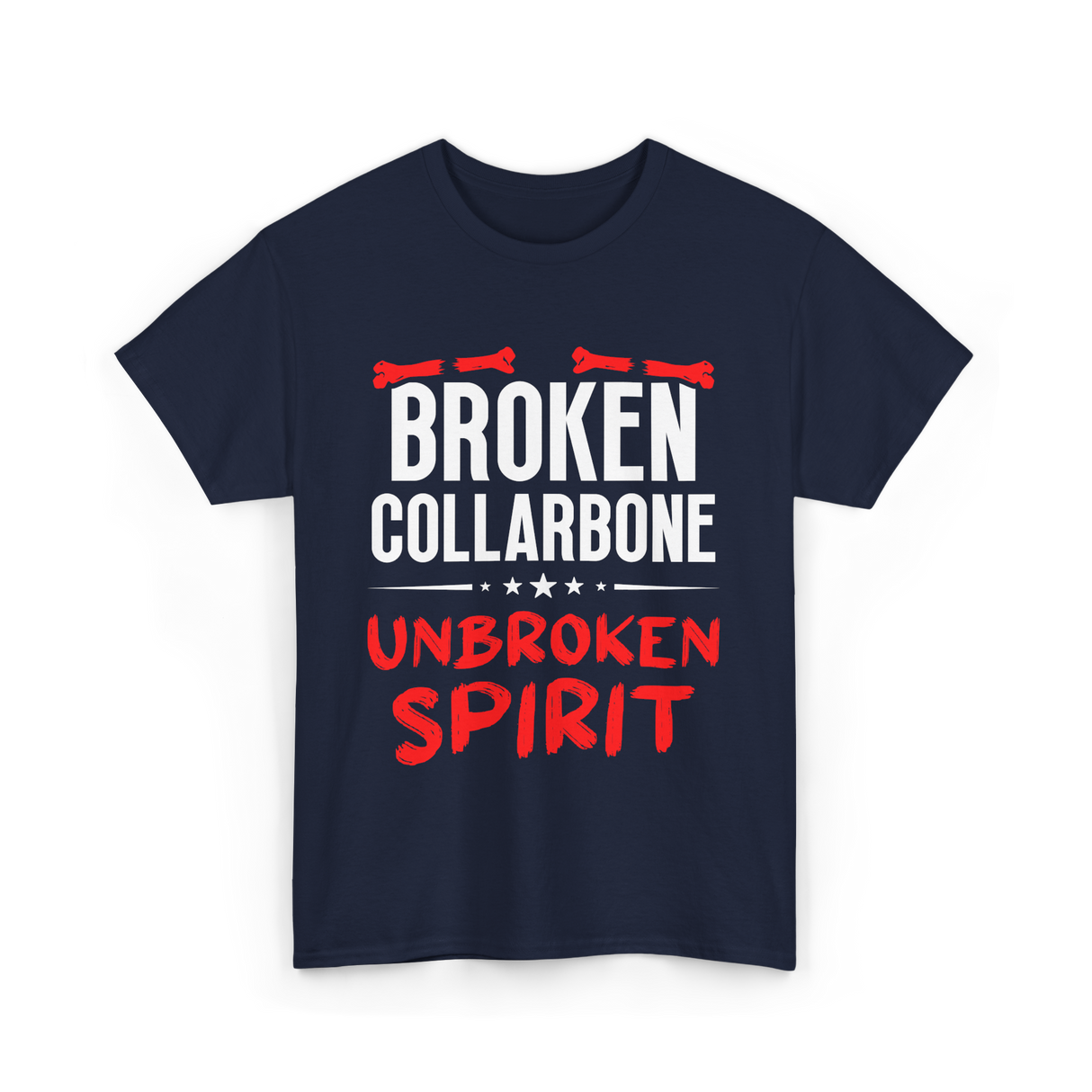Broken Collarbone Unbroken Spirit Support T-Shirt - Navy