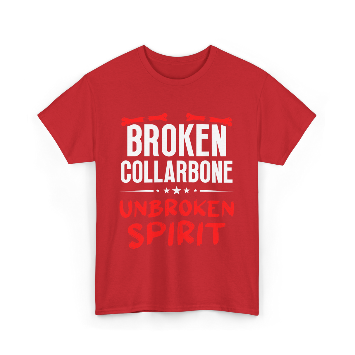 Broken Collarbone Unbroken Spirit Support T-Shirt - Red