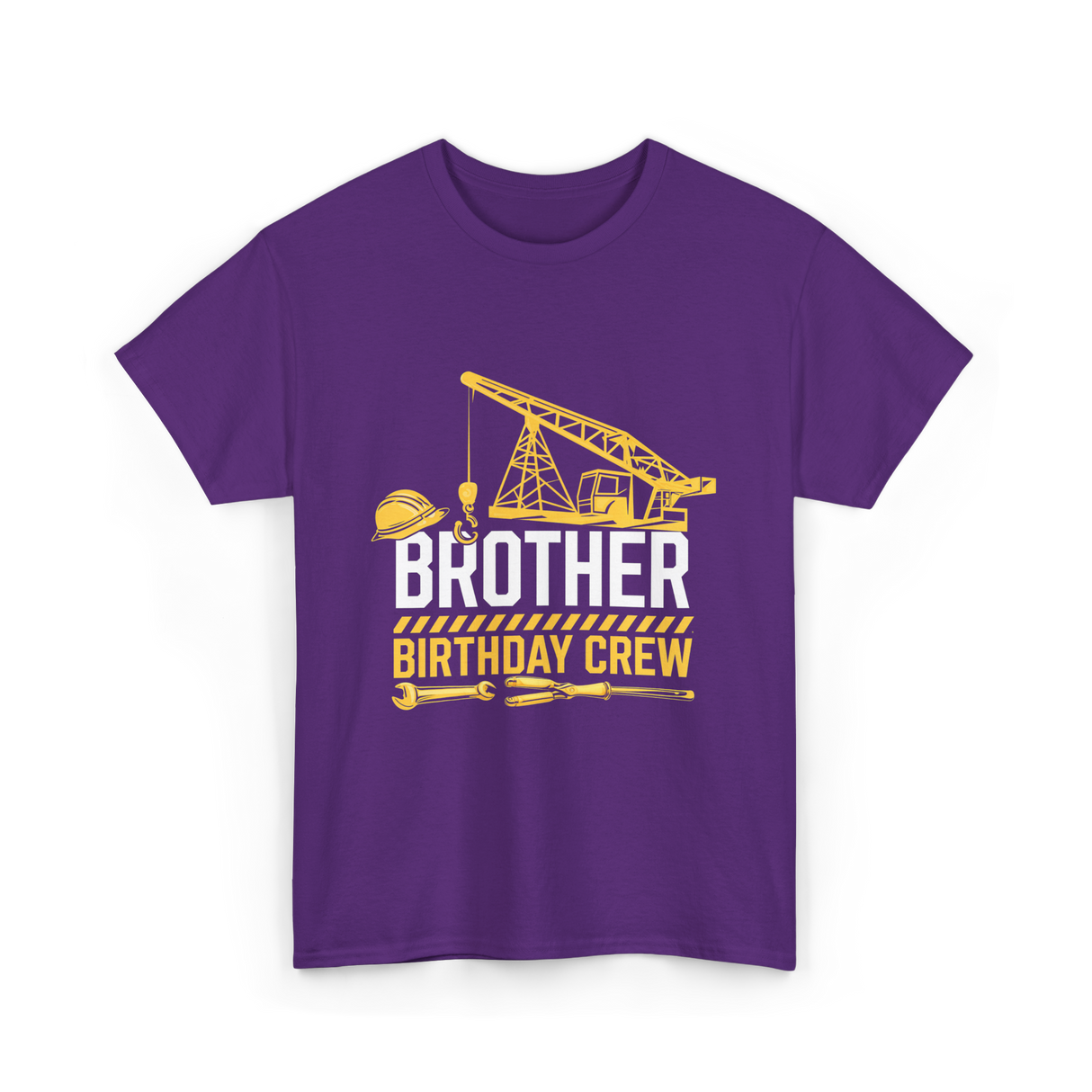Brother Birthday Crew Construction T-Shirt - Purple