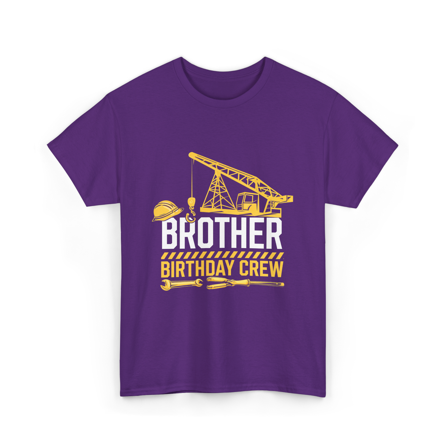 Brother Birthday Crew Construction T-Shirt - Purple