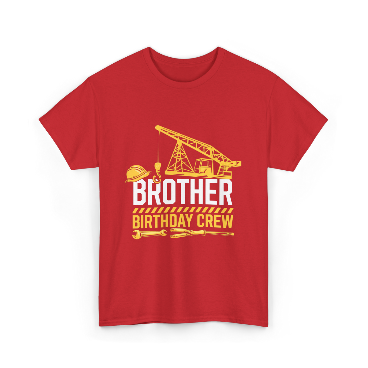 Brother Birthday Crew Construction T-Shirt - Red