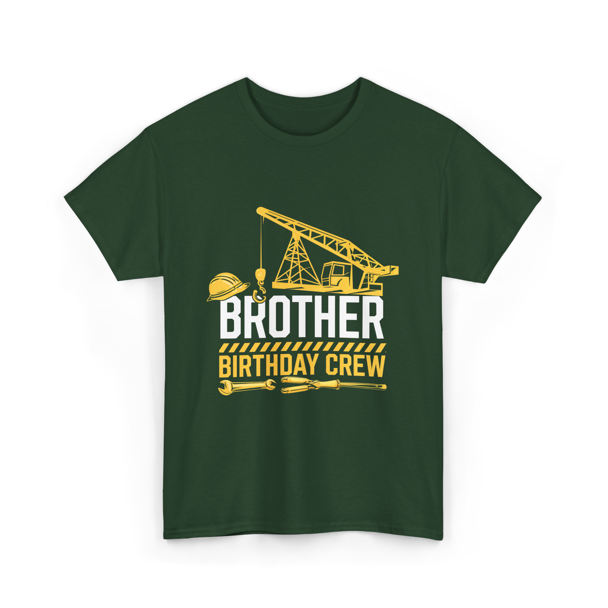 Brother Birthday Crew Construction T-Shirt - Forest Green
