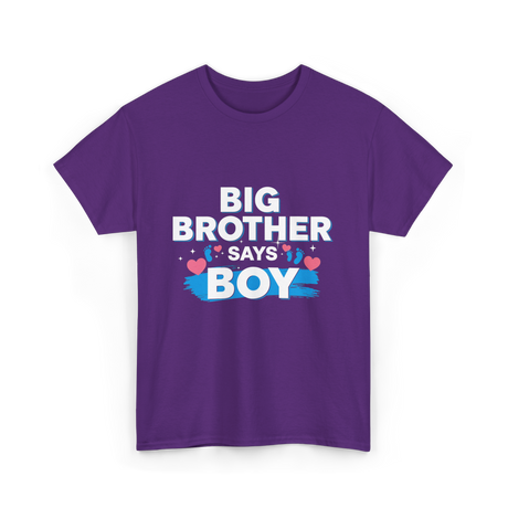 Brother Says Boy Baby T-Shirt - Purple