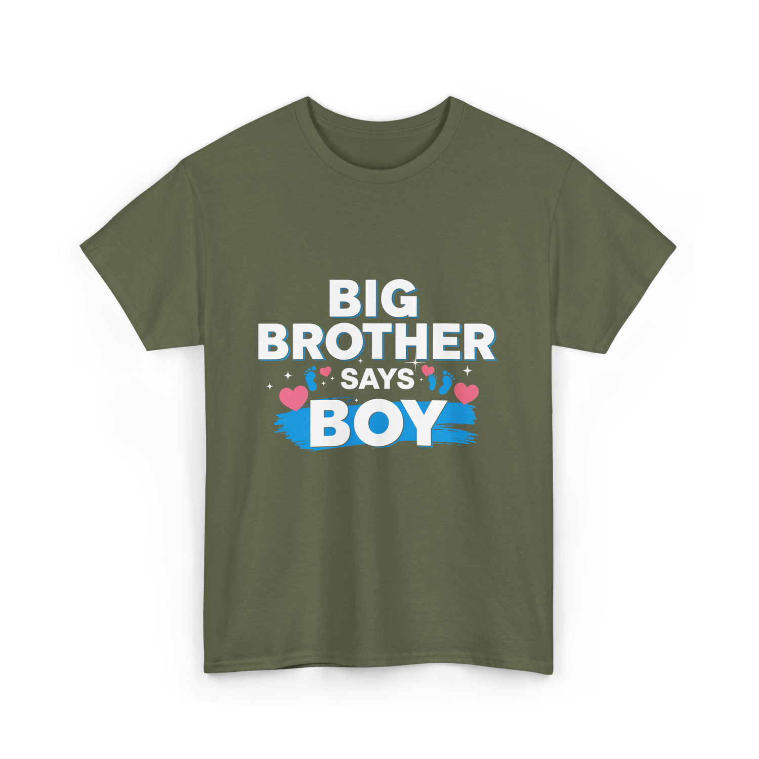 Brother Says Boy Baby T-Shirt - Military Green