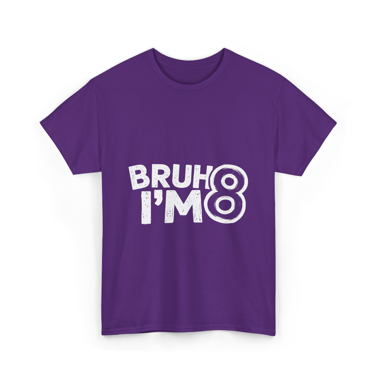 Bruh I'm 8 Birthday 8 Year Old T-Shirt - Purple