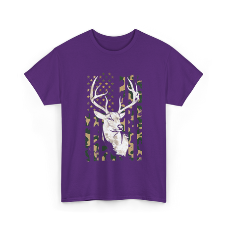 Buck Deer Hunting USA Camouflage T-Shirt - Purple