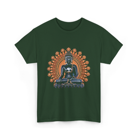 Buddha Statue Meditation Buddhism Zen T-Shirt - Forest Green