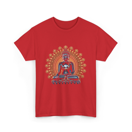 Buddha Statue Meditation Buddhism Zen T-Shirt - Red