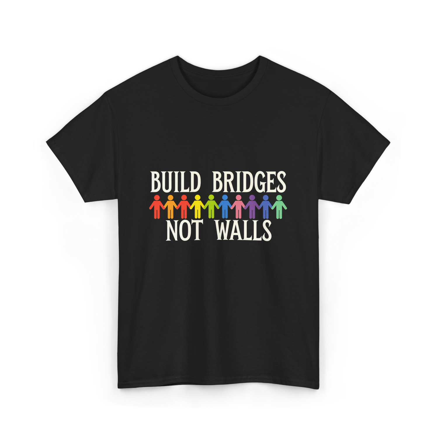 Build Bridges Not Walls Activism T-Shirt - Black
