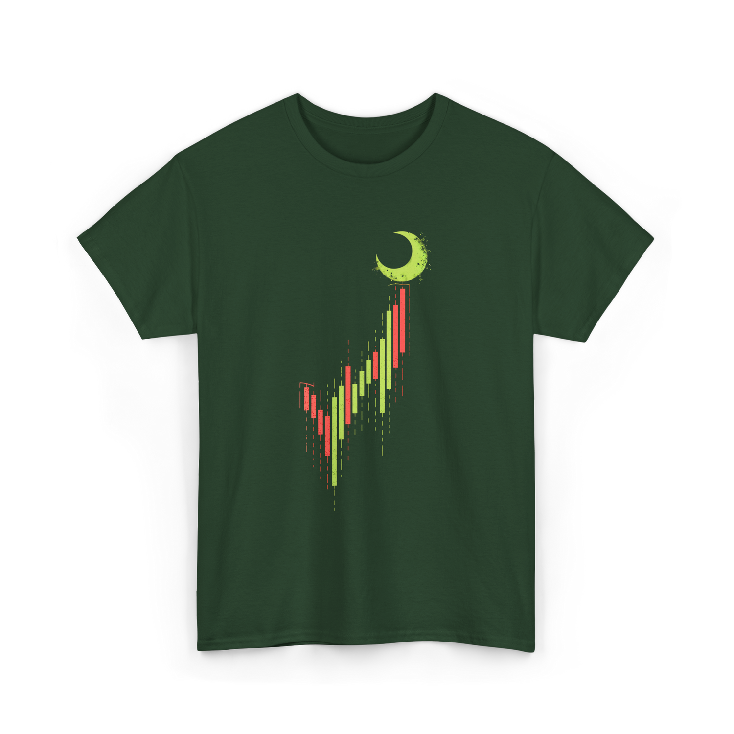 Bull Market Chart Crypto T-Shirt - Forest Green