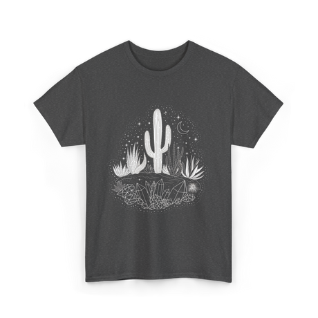 Cactus Crystals Desert Scene T-Shirt - Dark Heather
