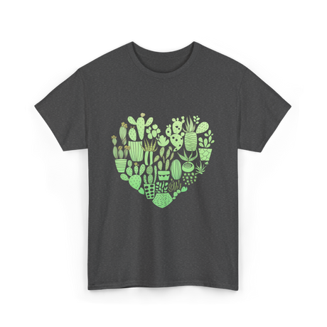 Cactus Heart Succulent Cacti T-Shirt - Dark Heather