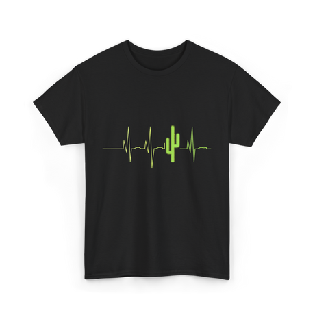 Cactus Heartbeat Cacti T-Shirt - Black