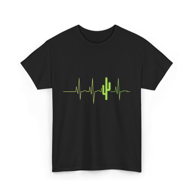 Cactus Heartbeat Cacti T-Shirt - Black