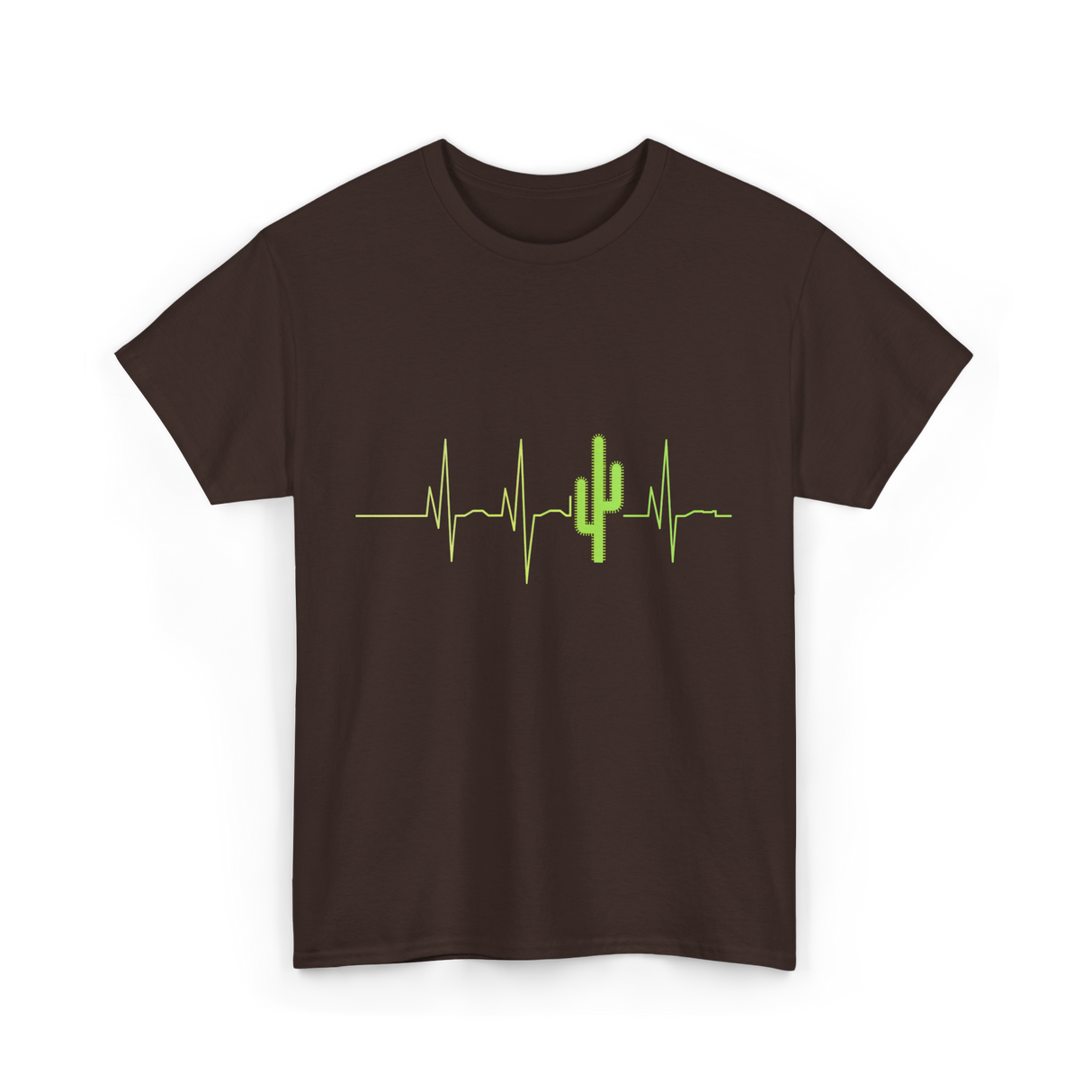 Cactus Heartbeat Cacti T-Shirt - Dark Chocolate