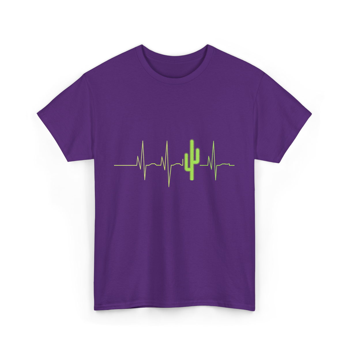 Cactus Heartbeat Cacti T-Shirt - Purple
