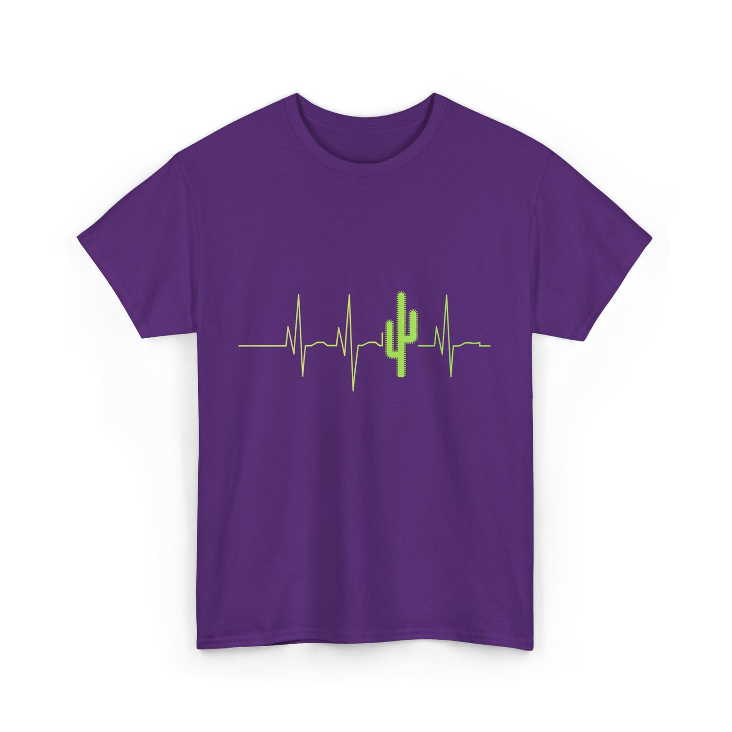 Cactus Heartbeat Cacti T-Shirt - Purple