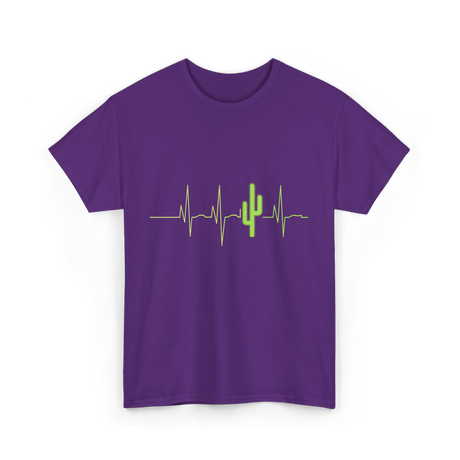 Cactus Heartbeat Cacti T-Shirt - Purple