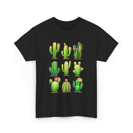 Cactus Plants Cactus Greenery T-Shirt - Black