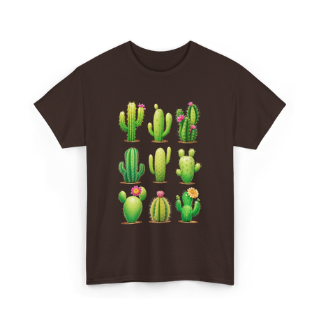 Cactus Plants Cactus Greenery T-Shirt - Dark Chocolate