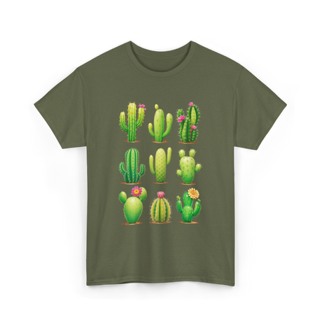 Cactus Plants Cactus Greenery T-Shirt - Military Green