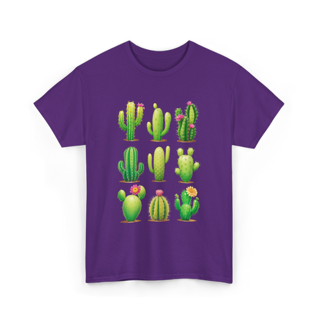 Cactus Plants Cactus Greenery T-Shirt - Purple