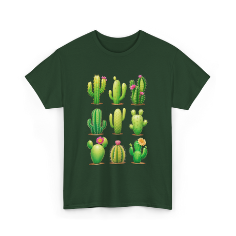 Cactus Plants Cactus Greenery T-Shirt - Forest Green